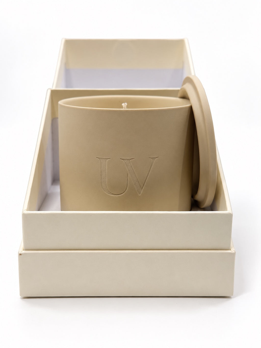 UV PEARL BLOOM — Beige Ceramic Candle