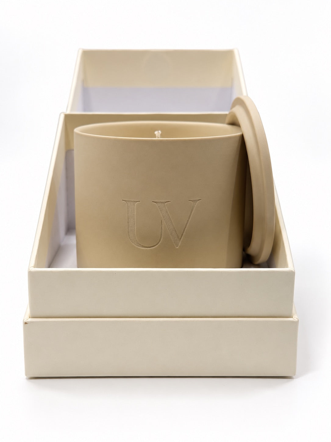 UV PEARL BLOOM — Beige Ceramic Candle