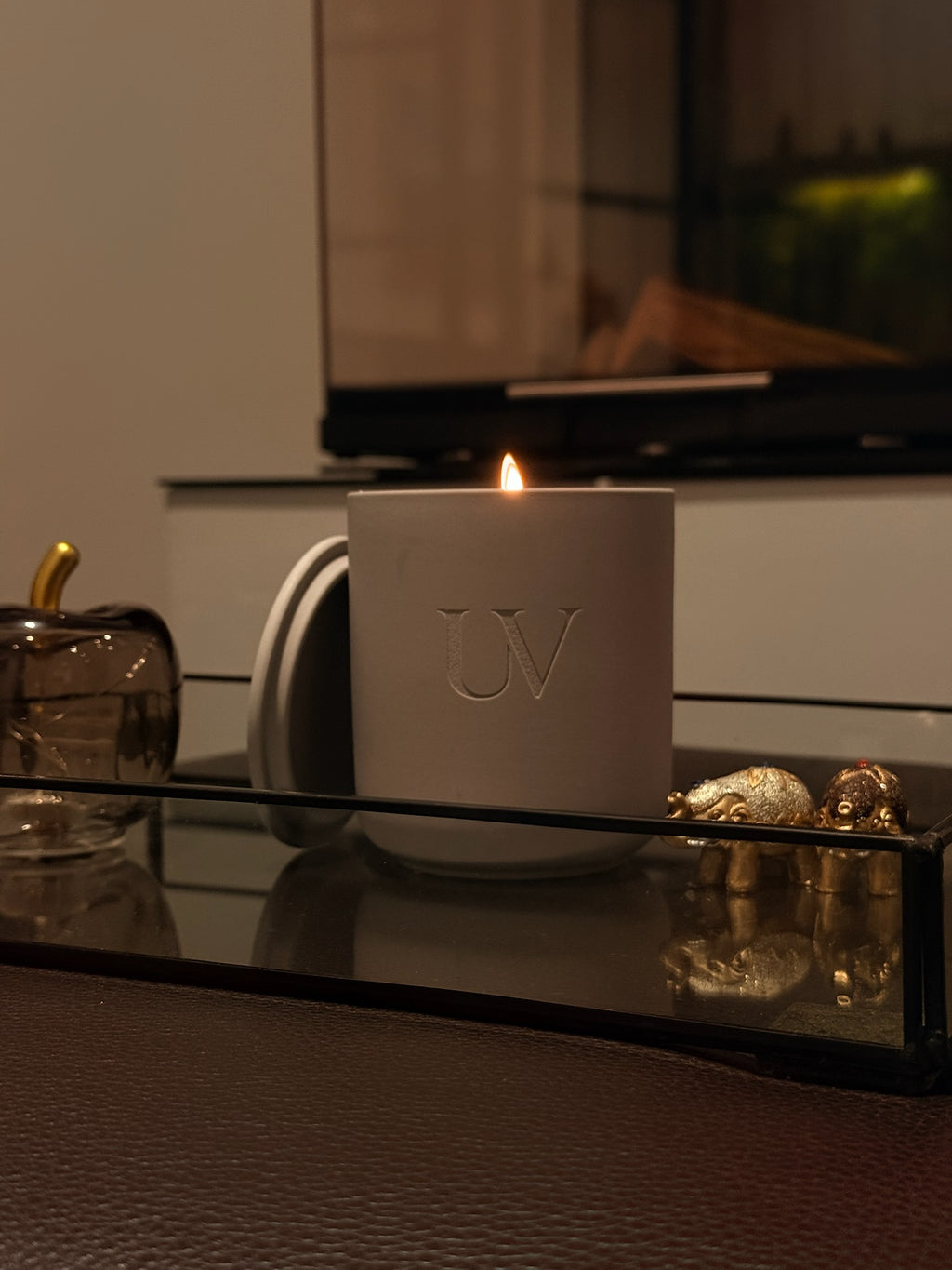 UV AURELLE — Grey Ceramic Candle